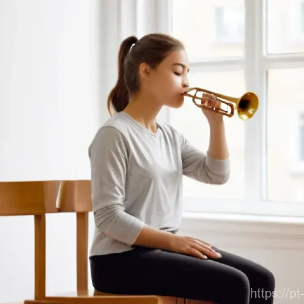 트럼펫 연습 루틴 - **Prompt 1: A Serene Warm-Up for a Trumpeter**
    A young trumpeter, female, in her early 20s, with...