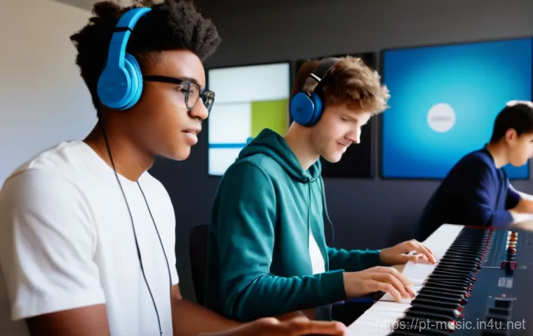 음악 대학 교수 인터뷰 - Collaborative Music Learning in a Modern University Setting**

*   **Prompt:** A dynamic, wide-angle...