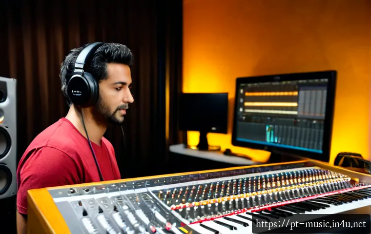 광고 음악 제작 과정 - Photorealistic advertising music production studio in São Paulo, Brazil, a focused Brazilian sound p...